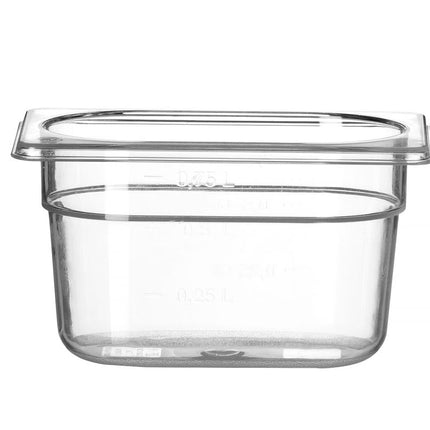 HENDI Gastronorm-Behälter 1 / 9 – Profi Line – GN 1 / 9 – 1 l – Transparent – 176 × 108 × 100 mm – Produktansicht