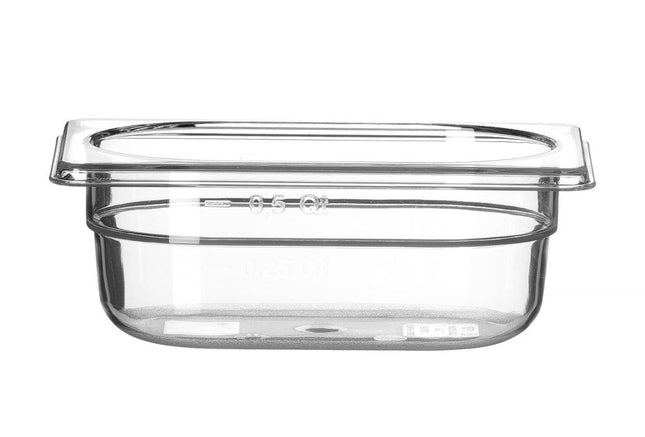HENDI Gastronorm-Behälter 1 / 9 – Profi Line – GN 1 / 9 – 0.6 l – Transparent – 176 × 108 × 65 mm – Produktansicht