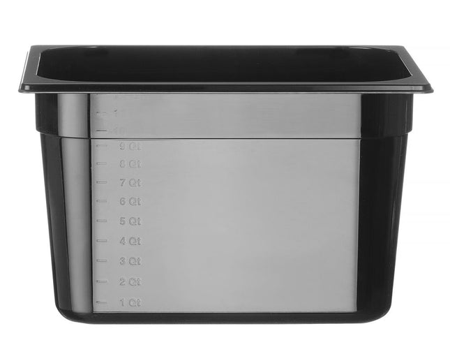 HENDI Gastronorm-Behälter 1 / 2 – Profi Line – 12.5 l – Schwarz – 325 × 265 × 200 mm – Produktansicht