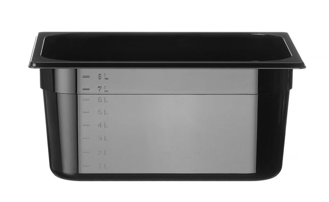 HENDI Gastronorm-Behälter 1 / 2 – Profi Line – GN 1 / 2 – 9.5 l – Schwarz – 325 × 265 × 150 mm – Produktansicht