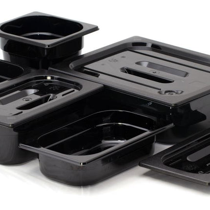 HENDI Gastronorm-Behälter 1 / 2 – Profi Line – GN 1 / 2 – 6.5 l – Schwarz – 325 × 265 × 100 mm – weitere Produktansicht