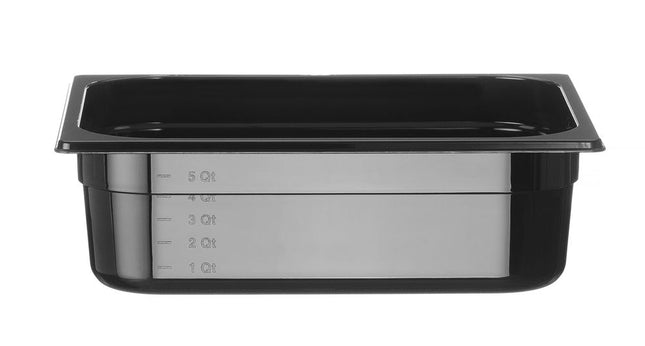 HENDI Gastronorm-Behälter 1 / 2 – Profi Line – GN 1 / 2 – 6.5 l – Schwarz – 325 × 265 × 100 mm – Produktansicht