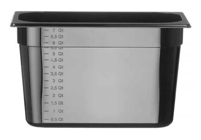 HENDI Gastronorm-Behälter 1 / 3 – Profi Line – GN 1 / 3 – 7.8 l – Schwarz – 325 × 176 × 200 mm – Produktansicht
