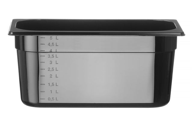 HENDI Gastronorm-Behälter 1 / 3 – Profi Line – GN 1 / 3 – 5.7 l – Schwarz – 325 × 176 × 150 mm – Produktansicht