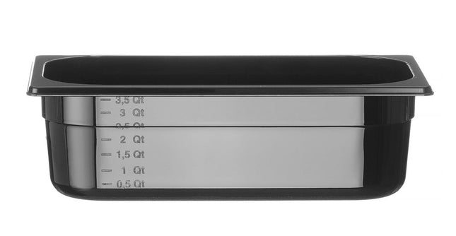 HENDI Gastronorm-Behälter 1 / 3 – Profi Line – GN 1 / 3 – 4 l – Schwarz – 325 × 176 × 100 mm – Produktansicht