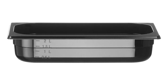HENDI Gastronorm-Behälter 1 / 3 – Profi Line – GN 1 / 3 – 2.5 l – Schwarz – 325 × 176 × 65 mm – Produktansicht