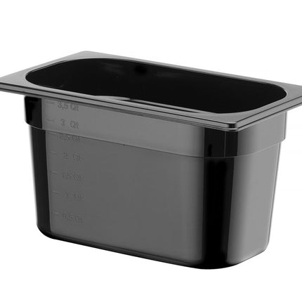 HENDI Gastronorm-Behälter 1 / 4 – Profi Line – GN 1 / 4 – 4 l – Schwarz – 265 × 162 × 150 mm – weitere Produktansicht
