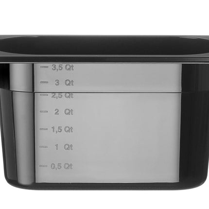HENDI Gastronorm-Behälter 1 / 4 – Profi Line – GN 1 / 4 – 4 l – Schwarz – 265 × 162 × 150 mm – Produktansicht