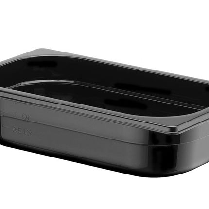 HENDI Gastronorm-Behälter 1 / 4 – Profi Line – GN 1 / 4 – 1.8 l – Schwarz – 265 × 162 × 65 mm – weitere Produktansicht
