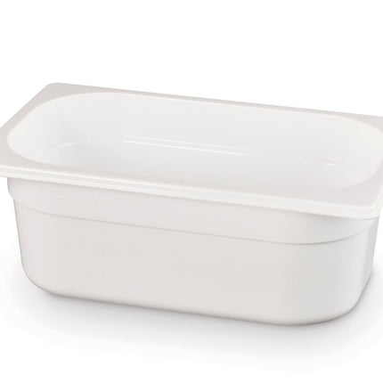 HENDI Gastronorm-Behälter 1 / 4 – GN 1 / 4 – 2.8 l – Weiß – 265 × 162 × 100 mm – Produktansicht