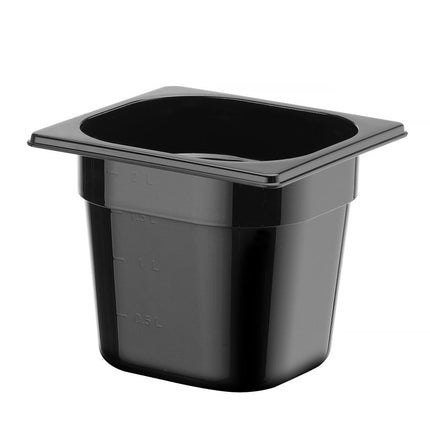 HENDI Gastronorm-Behälter 1 / 6 – Profi Line – GN 1 / 6 – 2.4 l – Schwarz – 176 × 162 × 150 mm – weitere Produktansicht