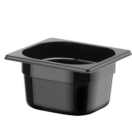 HENDI Gastronorm-Behälter 1 / 6 – Profi Line – GN 1 / 6 – 1.6 l – Schwarz – 176 × 162 × 100 mm – weitere Produktansicht
