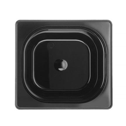 HENDI Gastronorm-Behälter 1 / 6 – Profi Line – GN 1 / 6 – 1.6 l – Schwarz – 176 × 162 × 100 mm – weitere Produktansicht