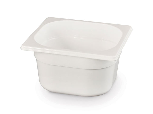 HENDI Gastronorm-Behälter 1 / 6 – GN 1 / 6 – 1.6 l – Weiß – 176 × 162 × 100 mm – Produktansicht