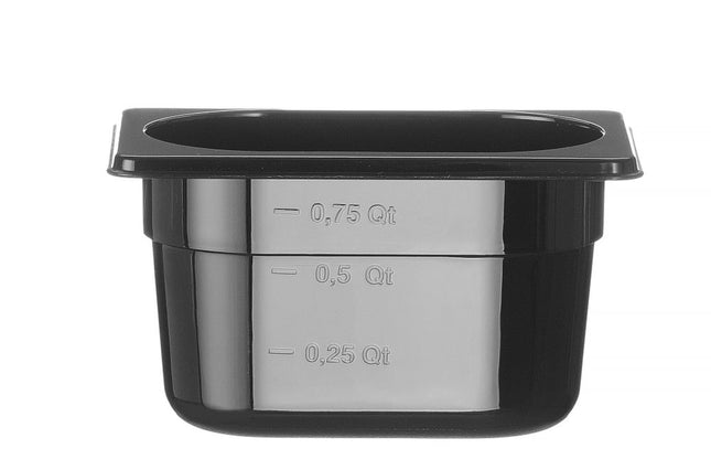 HENDI Gastronorm-Behälter 1 / 9 – GN 1 / 9 – 1 l – Schwarz – 176 × 108 × 100 mm – Produktansicht