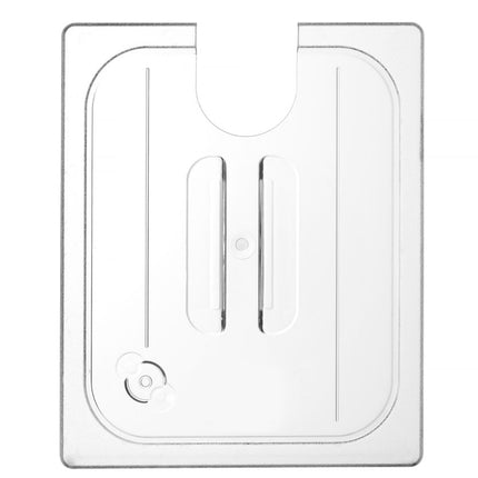 HENDI Gastronorm-Deckel mit Sous-Vide-Stab-Aussparung – GN 1 / 2 – Transparent – 265 × 325 mm – Produktansicht