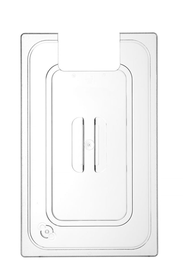 HENDI Gastronorm-Deckel mit Sous-Vide-Stab-Aussparung – GN 1 / 1 – Transparent – 530 × 325 mm – Produktansicht