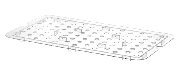 HENDI Perforiertes Abtropfgitter für Gastronorm-Behälter aus Polycarbonat – Profi Line – GN 1 / 1 – Transparent – 467 × 263 mm – Produktansicht