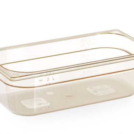 HENDI Gastronorm-Behälter 1 / 4 – hochtemperatubeständig – GN 1 / 4 – 1.7 l – Transparent – 265 × 162 × 65 mm – Produktansicht