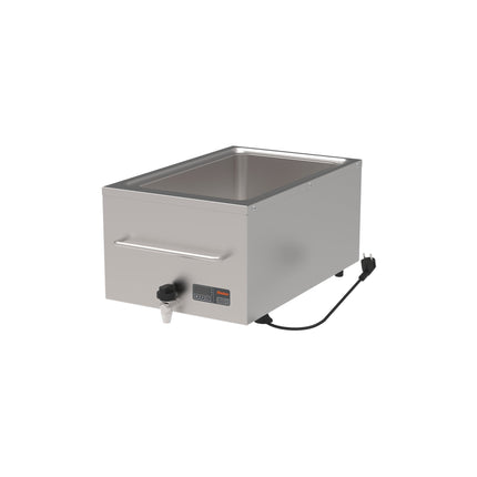 Rieber Tisch-Bain-Marie 1/1-SP m. Ablasshahn – Perspektivansicht