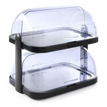 HENDI Roll-Top-Kühldisplay –  doppelt – Dunkelgrau – 440 × 320 × H 440 mm – Produktansicht
