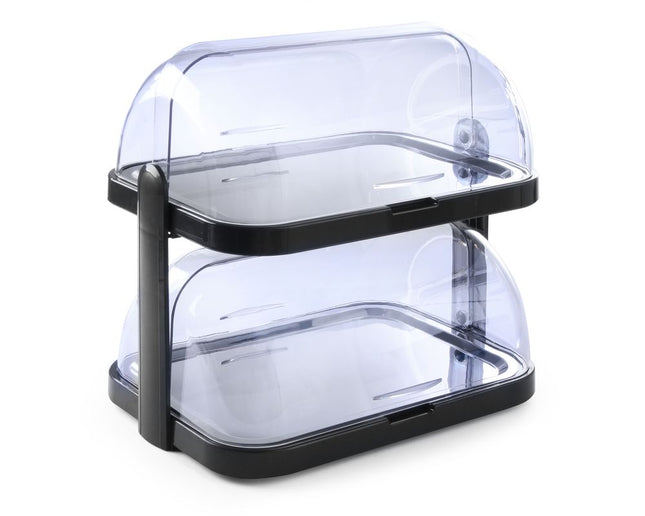 HENDI Roll-Top-Kühldisplay –  doppelt – Dunkelgrau – 440 × 320 × H 440 mm – Produktansicht