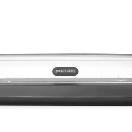 HENDI Kühldisplay UNIQ – designed by Robert Bronwasser – GN 1 / 1 – Schwarz – 593 × 389 × 147 mm – Rechteckig – Produktansicht