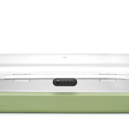 HENDI Kühldisplay UNIQ – designed by Robert Bronwasser – GN 1 / 1 – Grün – 593 × 389 × 147 mm – Rechteckig – weitere Produktansicht