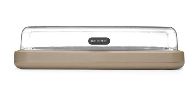 HENDI Kühldisplay UNIQ – designed by Robert Bronwasser – GN 1 / 1 – Beige – 593 × 389 × 147 mm – Rechteckig – Produktansicht