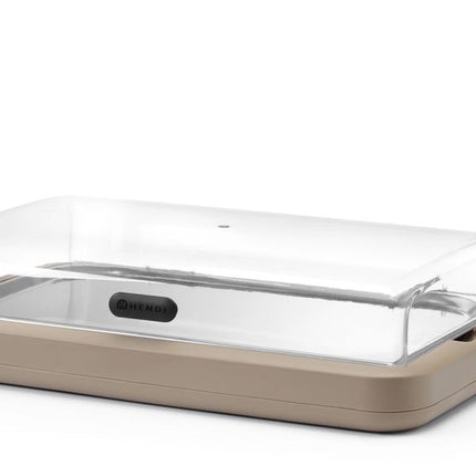 HENDI Kühldisplay UNIQ – designed by Robert Bronwasser – GN 1 / 1 – Beige – 593 × 389 × 147 mm – Rechteckig – weitere Produktansicht