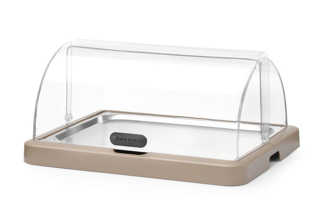 HENDI Rolltop Kühldisplay Duo UNIQ – designed by Robert Bronwasser – Einzel – Beige – 460 × 355 × 220 mm – Rechteckig – Produktansicht