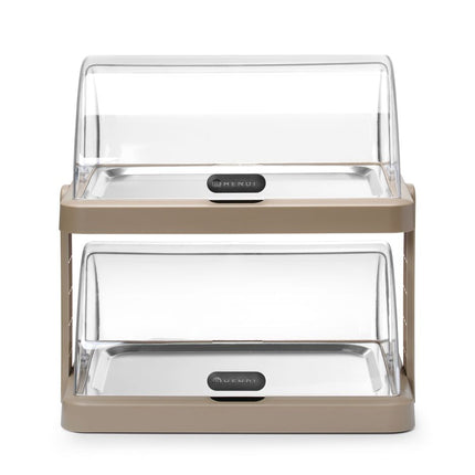 HENDI Rolltop Kühldisplay Duo UNIQ – designed by Robert Bronwasser – Doppelt – Beige – 480 × 355 × 480 mm – Rechteckig – weitere Produktansicht