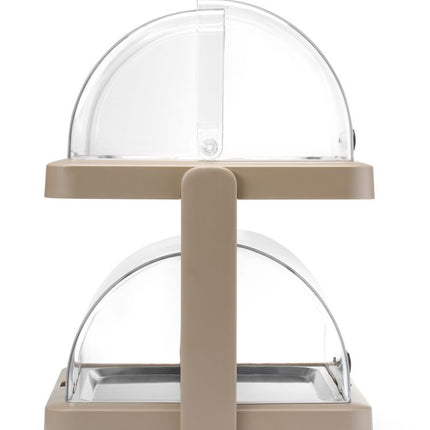 HENDI Rolltop Kühldisplay Duo UNIQ – designed by Robert Bronwasser – Doppelt – Beige – 480 × 355 × 480 mm – Rechteckig – weitere Produktansicht