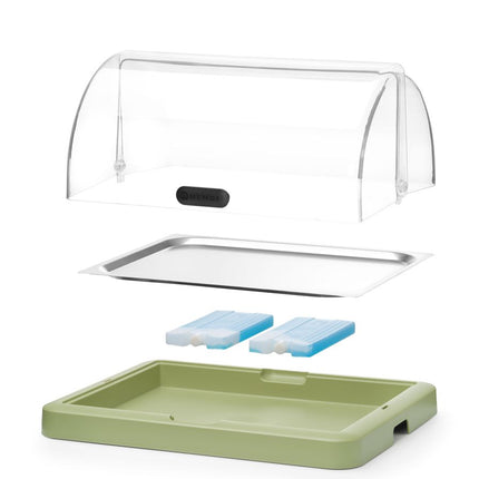 HENDI Rolltop Kühldisplay Duo UNIQ – designed by Robert Bronwasser – Einzel – Grün – 460 × 355 × 220 mm – Rechteckig – weitere Produktansicht
