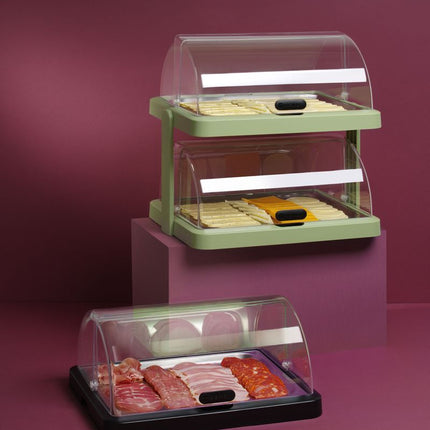 HENDI Rolltop Kühldisplay Duo UNIQ – designed by Robert Bronwasser – Doppelt – Grün – 480 × 355 × 480 mm – Rechteckig – weitere Produktansicht