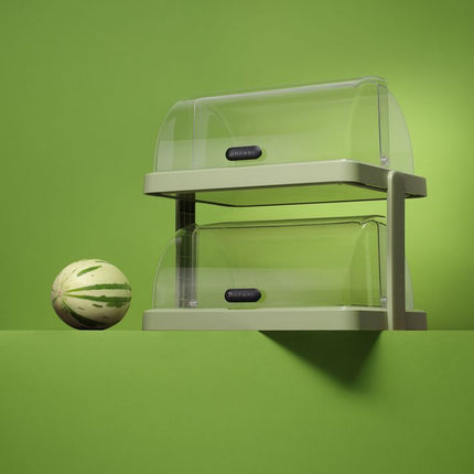 HENDI Rolltop Kühldisplay Duo UNIQ – designed by Robert Bronwasser – Doppelt – Grün – 480 × 355 × 480 mm – Rechteckig – weitere Produktansicht