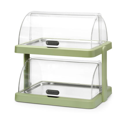 HENDI Rolltop Kühldisplay Duo UNIQ – designed by Robert Bronwasser – Doppelt – Grün – 480 × 355 × 480 mm – Rechteckig – Produktansicht