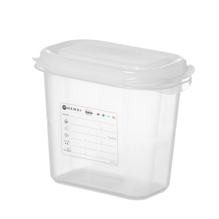 HENDI GN 1 / 9 Behälter –  Polypropylen – 1 – 5 l – Transparent – Rechteckig – 176 × 108 × H 150 mm – Weitere Produktansicht