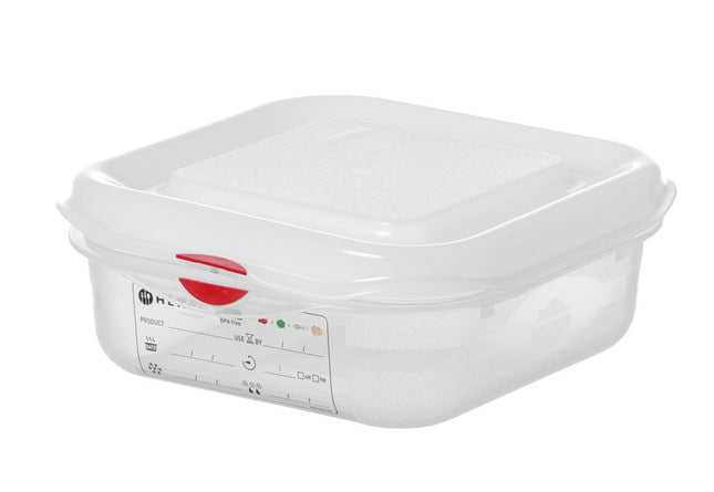 HENDI GN 1 / 6 Behälter –  Polypropylen – 1 – 1 l – Transparent – Rechteckig – 176 × 162 × H 65 mm – Produktansicht