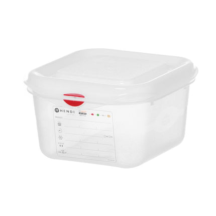 HENDI GN 1 / 6 Behälter –  Polypropylen – 1 – 7 l – Transparent – Rechteckig – 176 × 162 × H 100 mm – Produktansicht