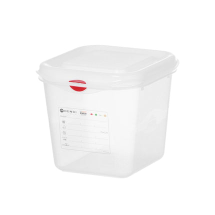 HENDI GN 1 / 6 Behälter –  Polypropylen – 2 – 6 l – Transparent – Rechteckig – 176 × 162 × H 150 mm – Produktansicht
