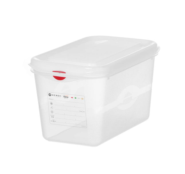HENDI Behälter GN 1 / 4 Polypropylen – 4 – 3 l – Transparent – Rechteckig – 265 × 162 × H 150 mm – Produktansicht