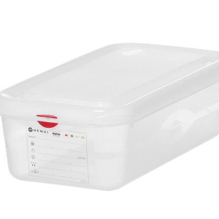 HENDI GN 1 / 3 Behälter –  Polypropylen – 4 l – Transparent – Rechteckig – 325 × 176 × H 100 mm – Produktansicht