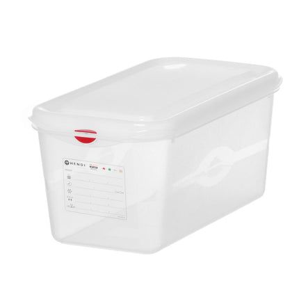 HENDI GN 1 / 3 Behälter –  Polypropylen – 6 l – Transparent – Rechteckig – 325 × 176 × H 150 mm – Produktansicht