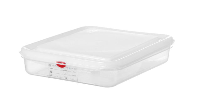 HENDI GN 1 / 2 Behälter –  Polypropylen – 4 l – Transparent – Rechteckig – 325 × 265 × H 65 mm – Produktansicht