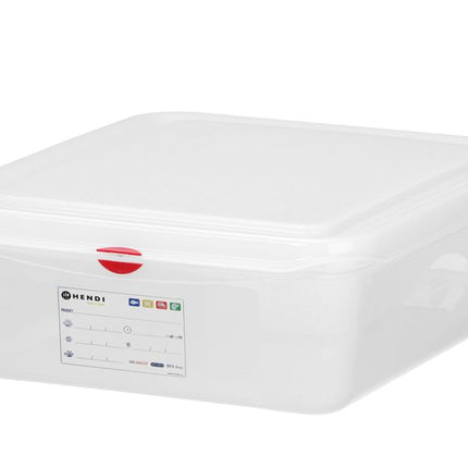 HENDI GN 1 / 2 Behälter –  Polypropylen – 6 – 5 l – Transparent – Rechteckig – 325 × 265 × H 100 mm – Produktansicht