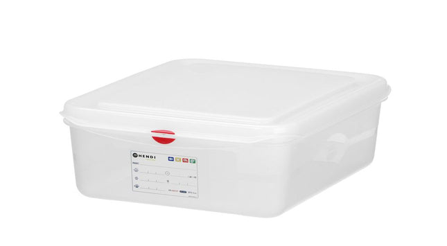 HENDI GN 1 / 2 Behälter –  Polypropylen – 6 – 5 l – Transparent – Rechteckig – 325 × 265 × H 100 mm – Produktansicht