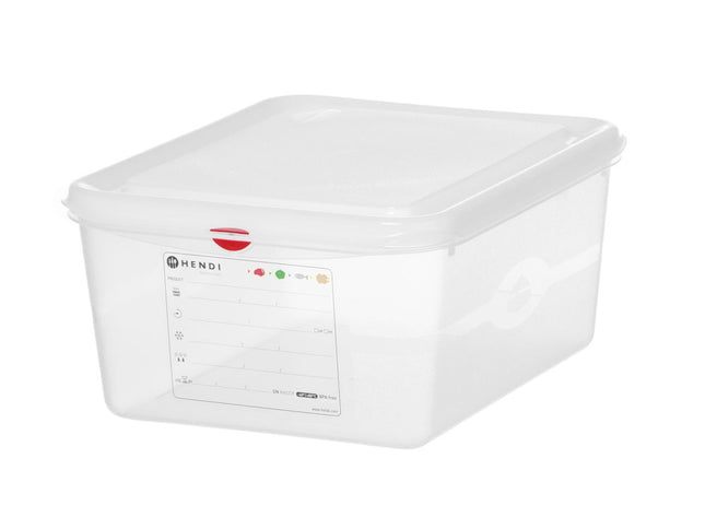 HENDI GN 1 / 2 Behälter –  Polypropylen – 10 l – Transparent – Rechteckig – 325 × 265 × H 150 mm – Produktansicht