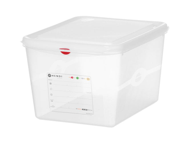 HENDI GN 1 / 2 Behälter –  Polypropylen – 12 – 5 l – Transparent – Rechteckig – 325 × 265 × H 200 mm – Produktansicht