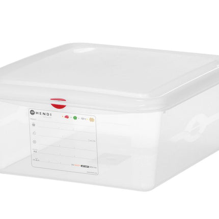 HENDI GN 2 / 3 Behälter –  Polypropylen – 13 – 5 l – Transparent – Rechteckig – 354 × 325 × H 150 mm – Produktansicht